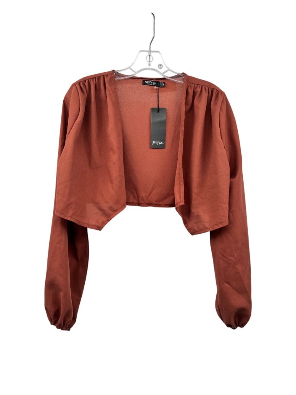 Nasty Gal Womens Bolero Jacket Open Front Brownish Long Sleeve Size 8 New